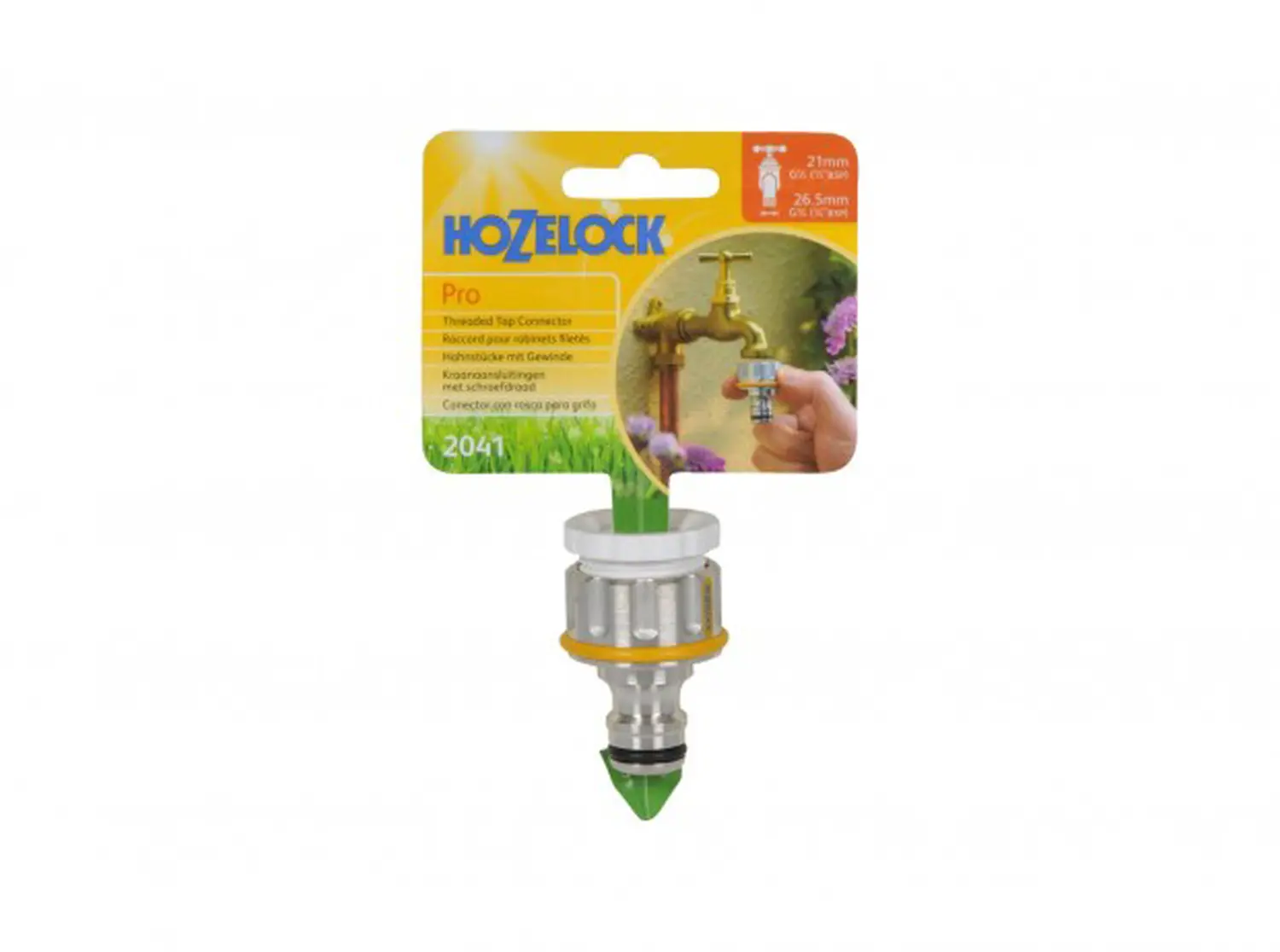 Hozelock 2041 Коннектор металлический для крана вне помещений Pro (12,5 мм и 19 мм), шт