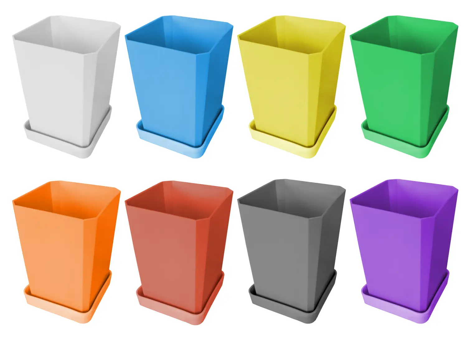 Горшочек пластиковый для рассады (горшок, дно, поддон), серый, 0,75 л, шт