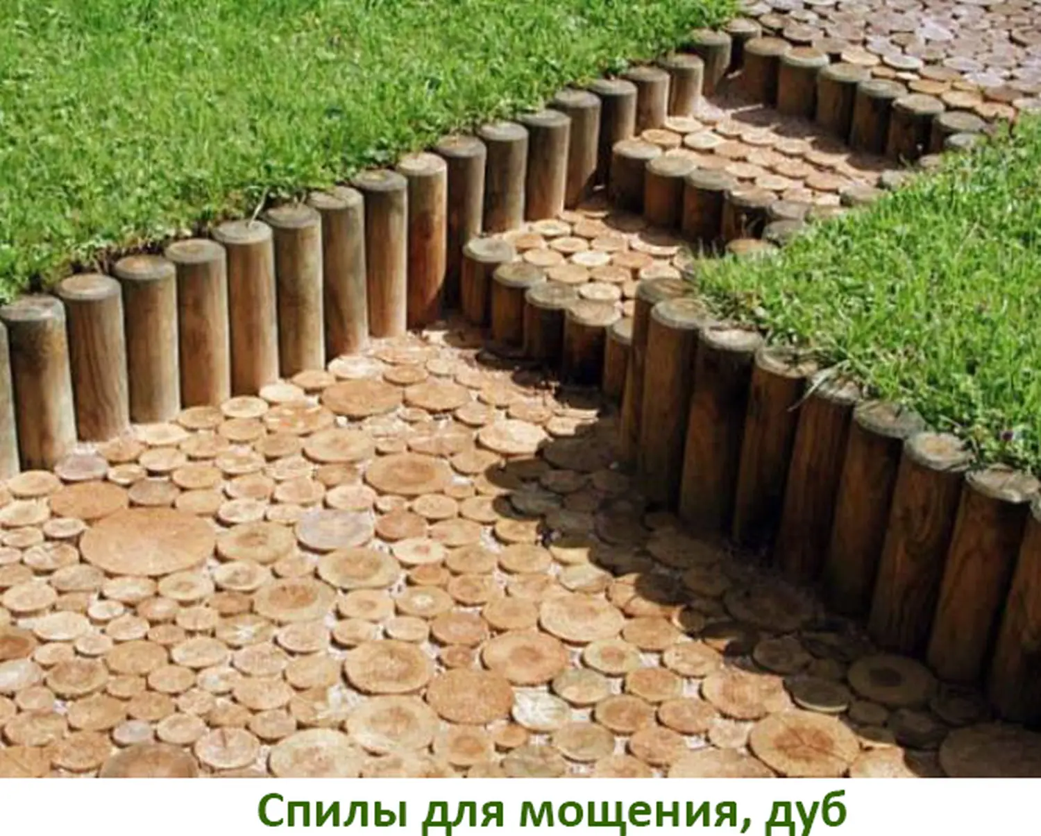 Спилы поквадратно дуб для мощения, (Ø 10-35см, h 8см), м.кв.