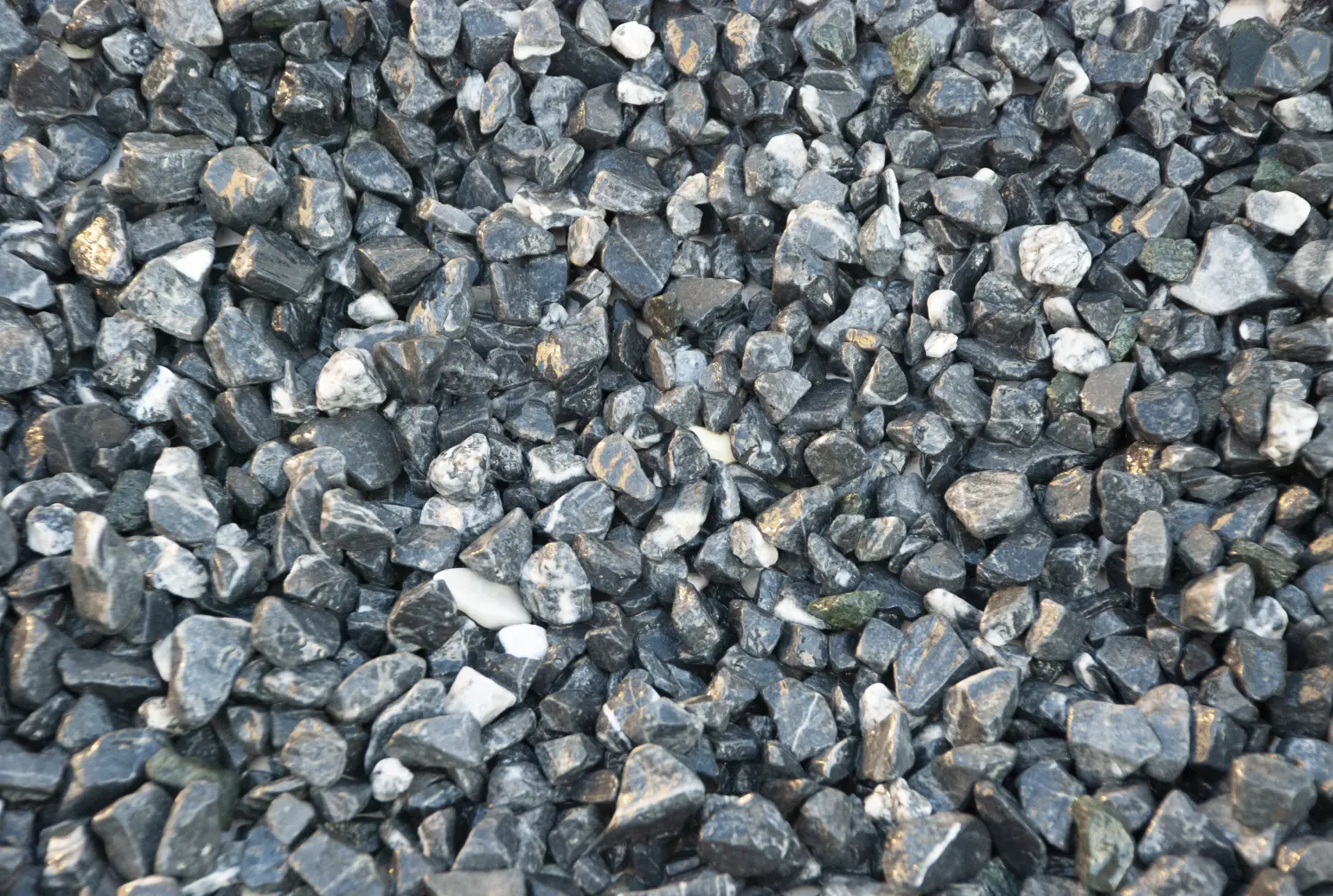 Мрамор черно-серый Галтованный,  10-20 мм, 10 кг