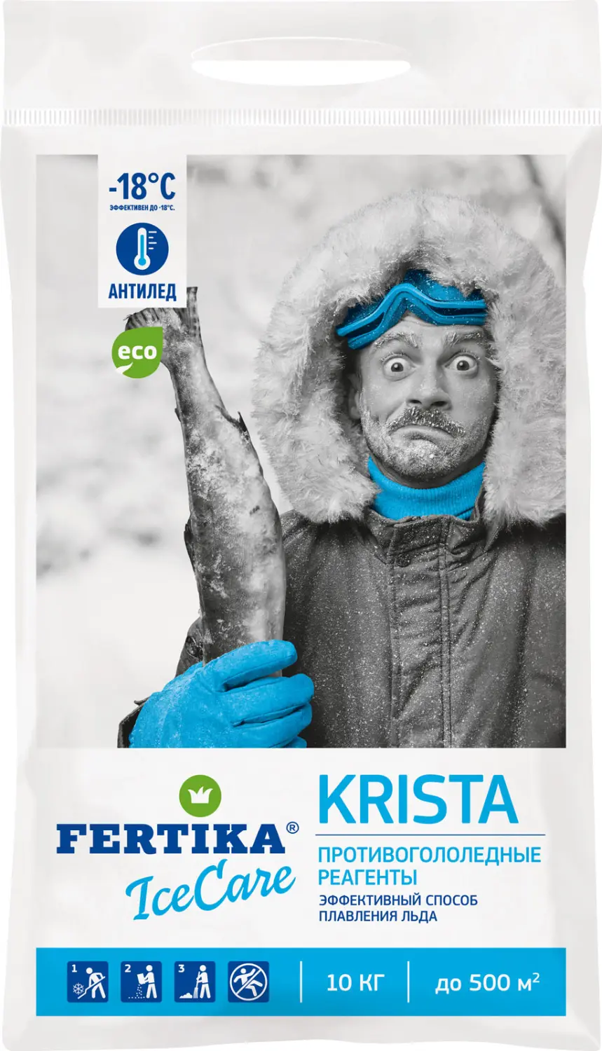 Fertika противогололедный IceCare KRISTA (-18°), 10 кг 