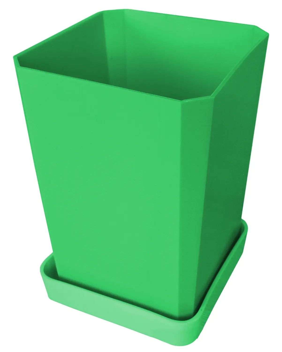 Горшочек пластиковый для рассады (горшок, дно, поддон), зеленый, 0,75 л, шт