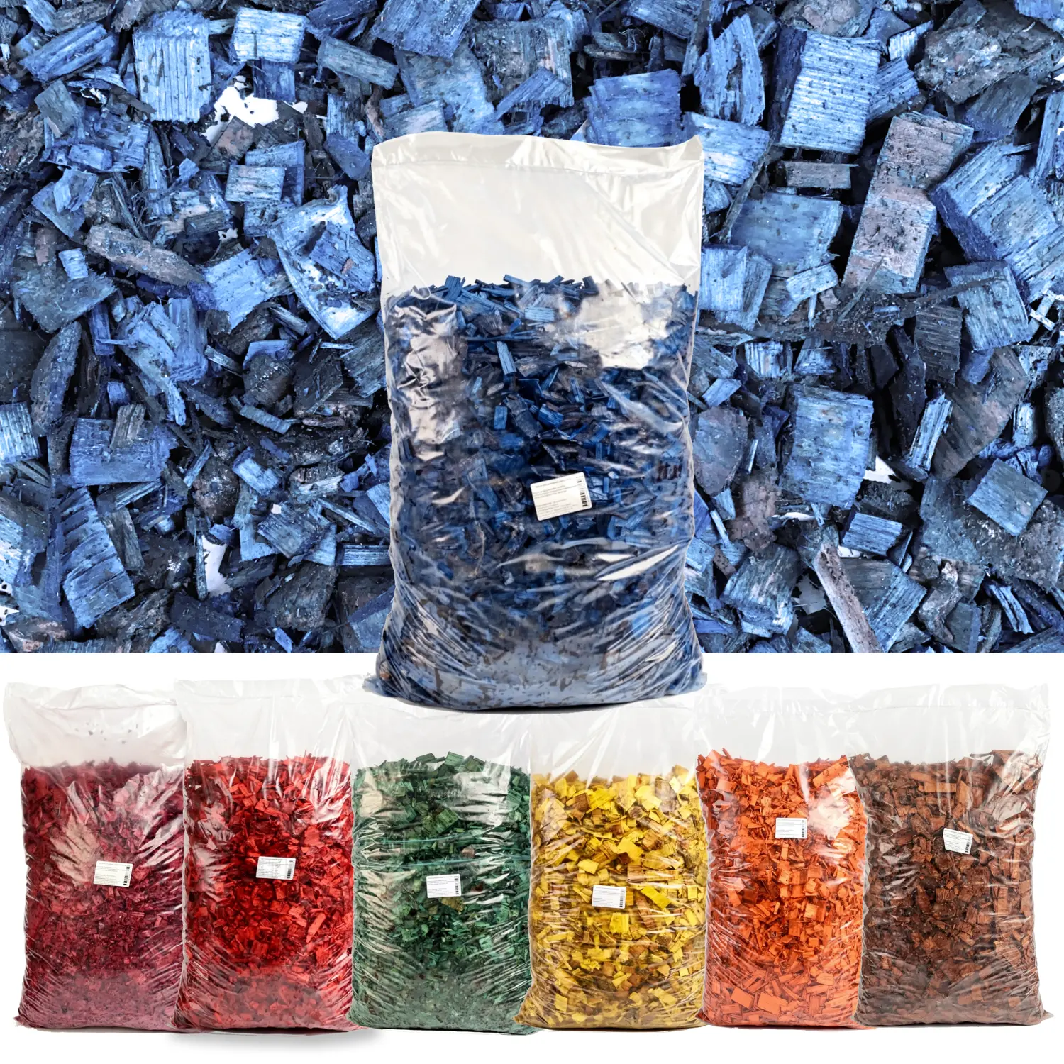 Щепа декоративная, синяя, 60 л