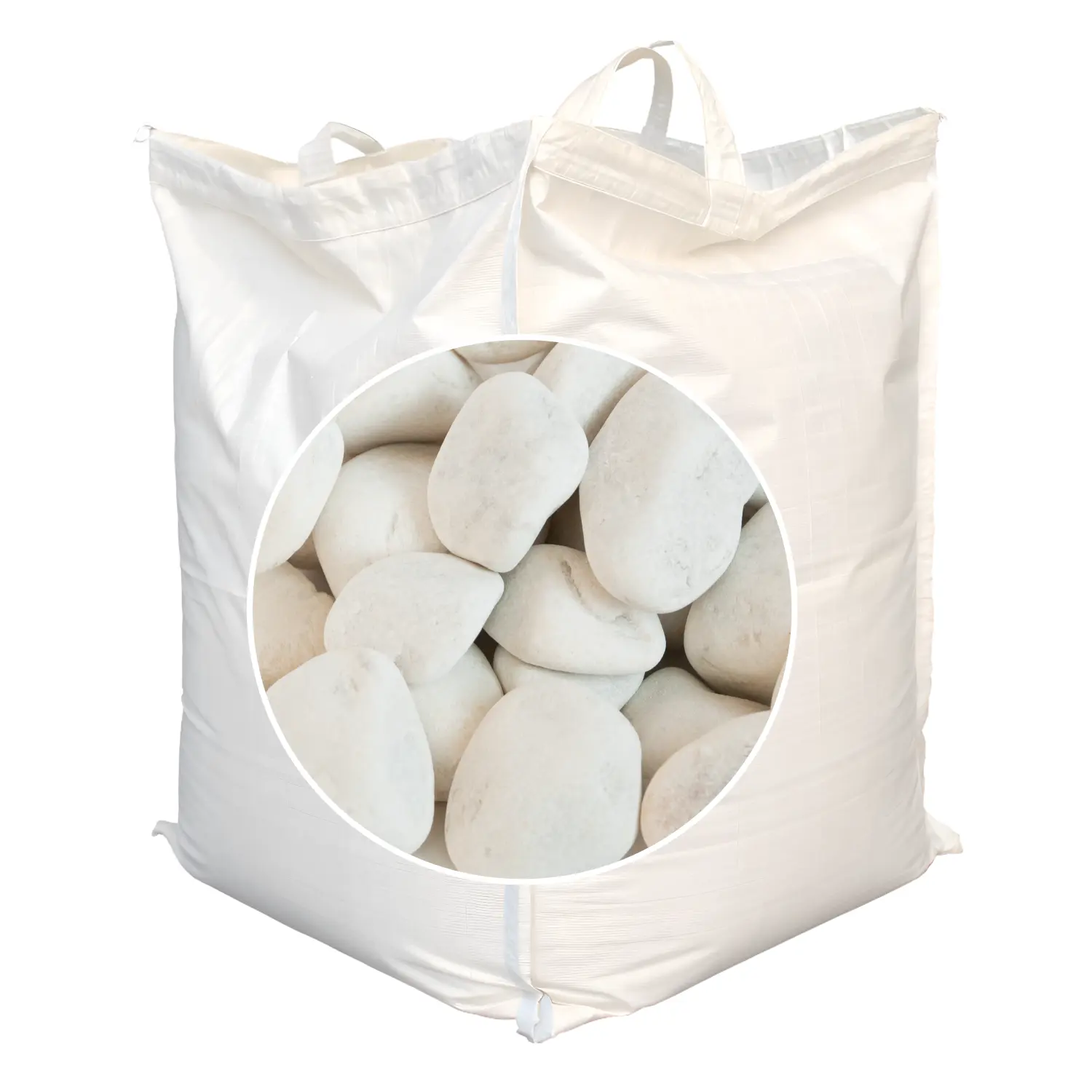 Мрамор белый Галтованный,  40-70 мм, 1000 кг, биг-бэг