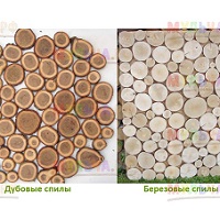 Декоративные дубовые и березовые спилы