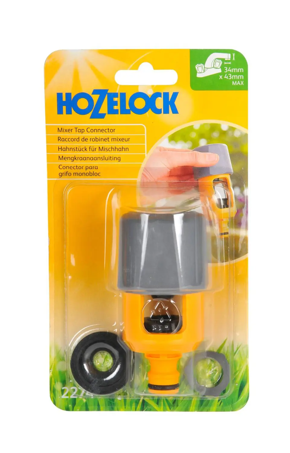 Hozelock 2274 Коннектор для крана-смесителя. (до 43 мм на 34 мм), шт
