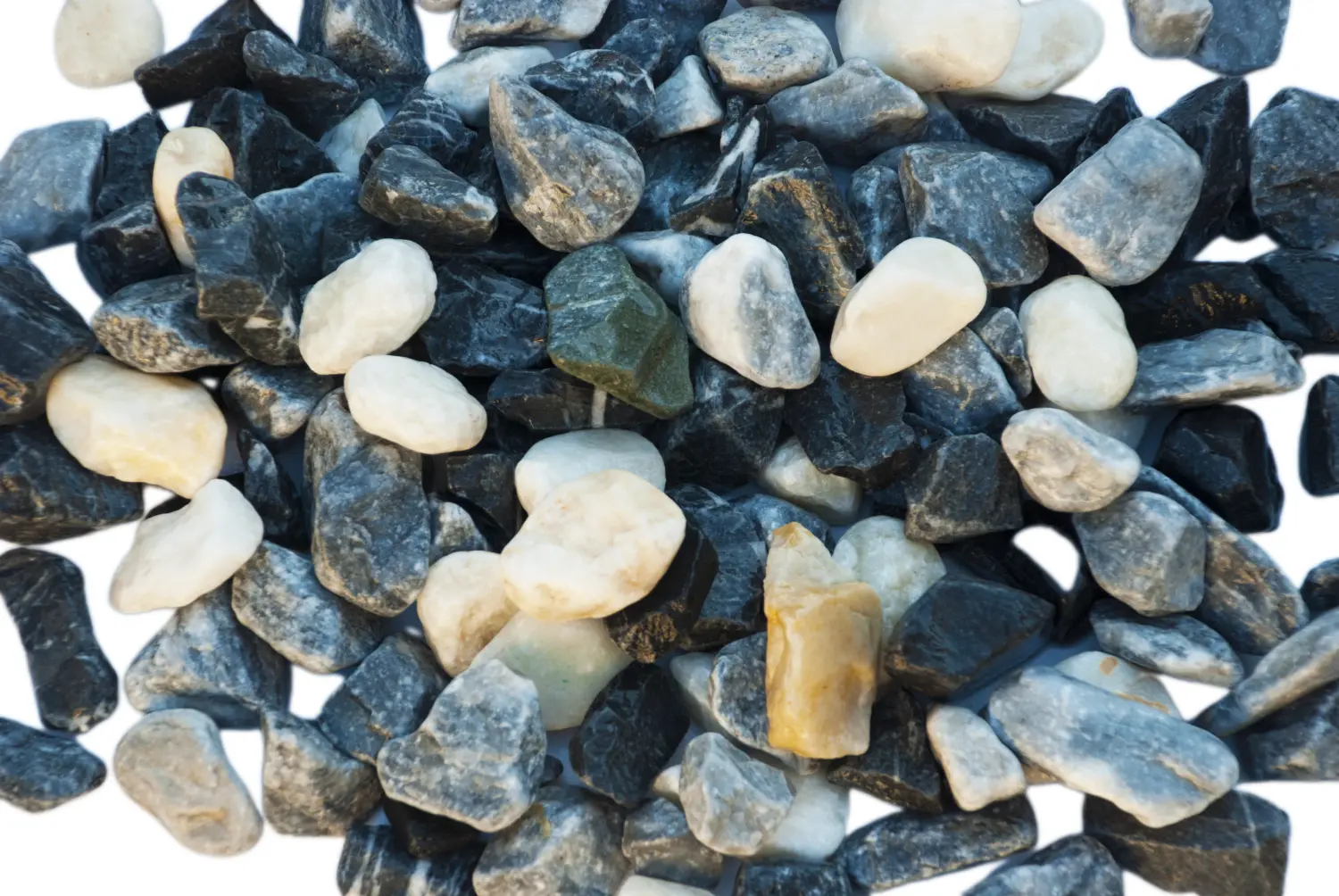 Мрамор микс бело-черный Галтованный, 20-40 мм, 10 кг