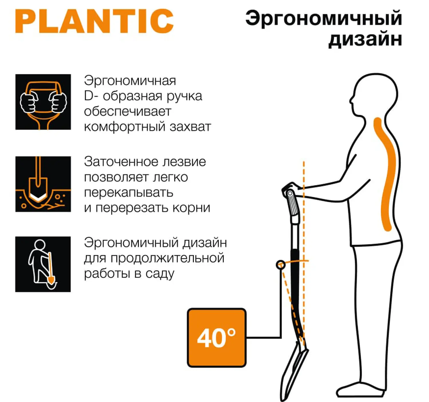 Plantic Лопата для земляных работ Terra, арт 11003-01, шт