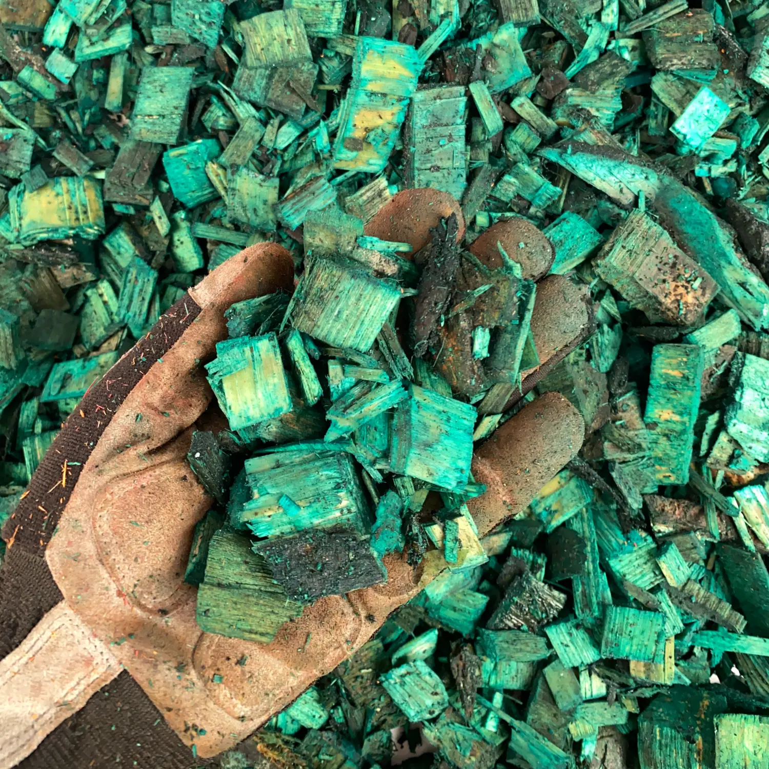 Щепа декоративная, зеленая, 60 л