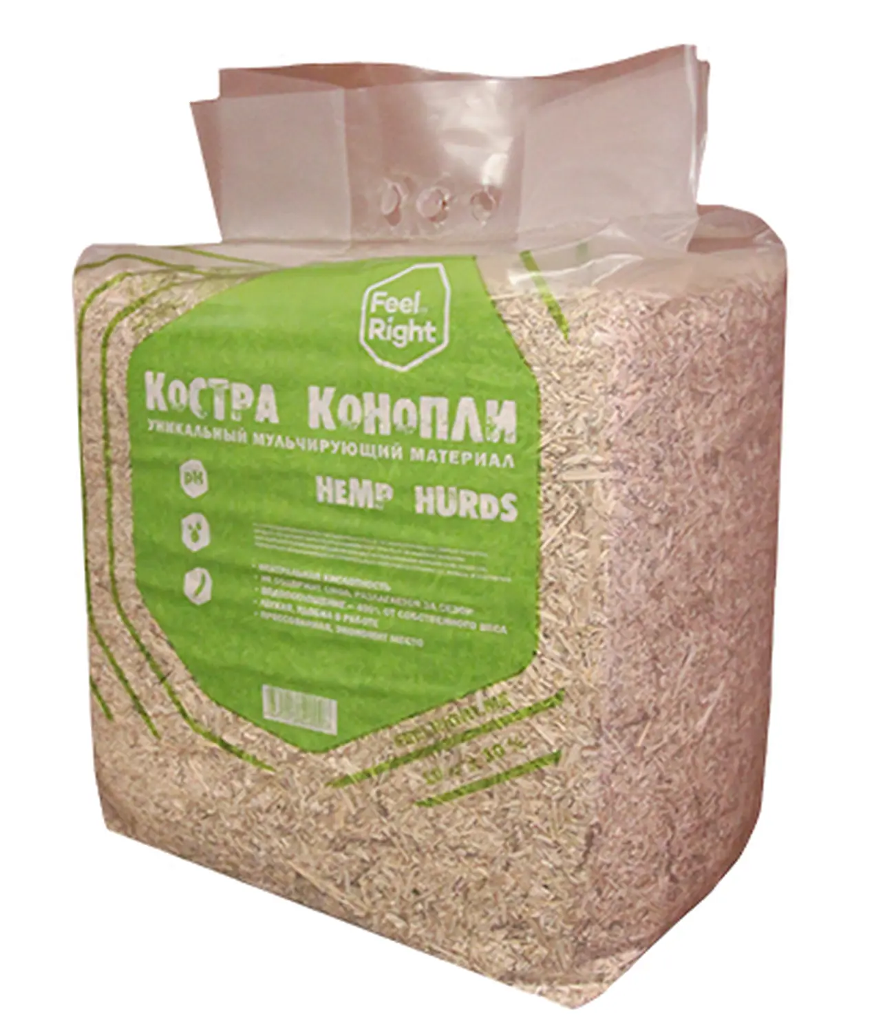 Костра конопляная, мелкая 0-3 см, малый брикет 40 л