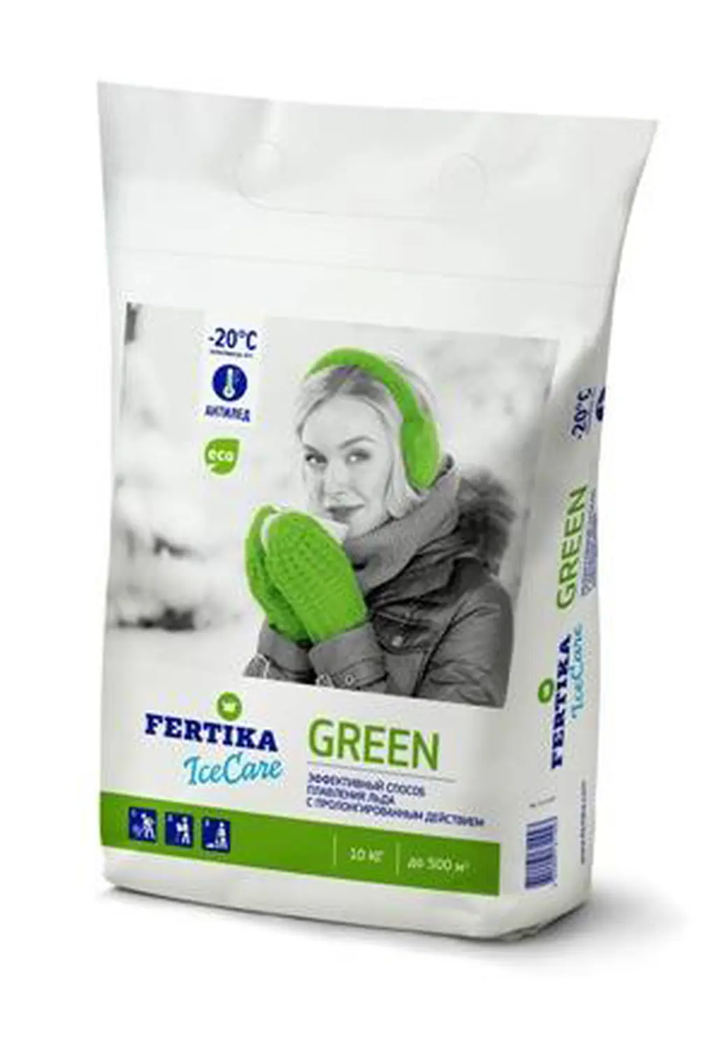 Fertika противогололедный IceCare  GREEN (-20°), 10 кг 