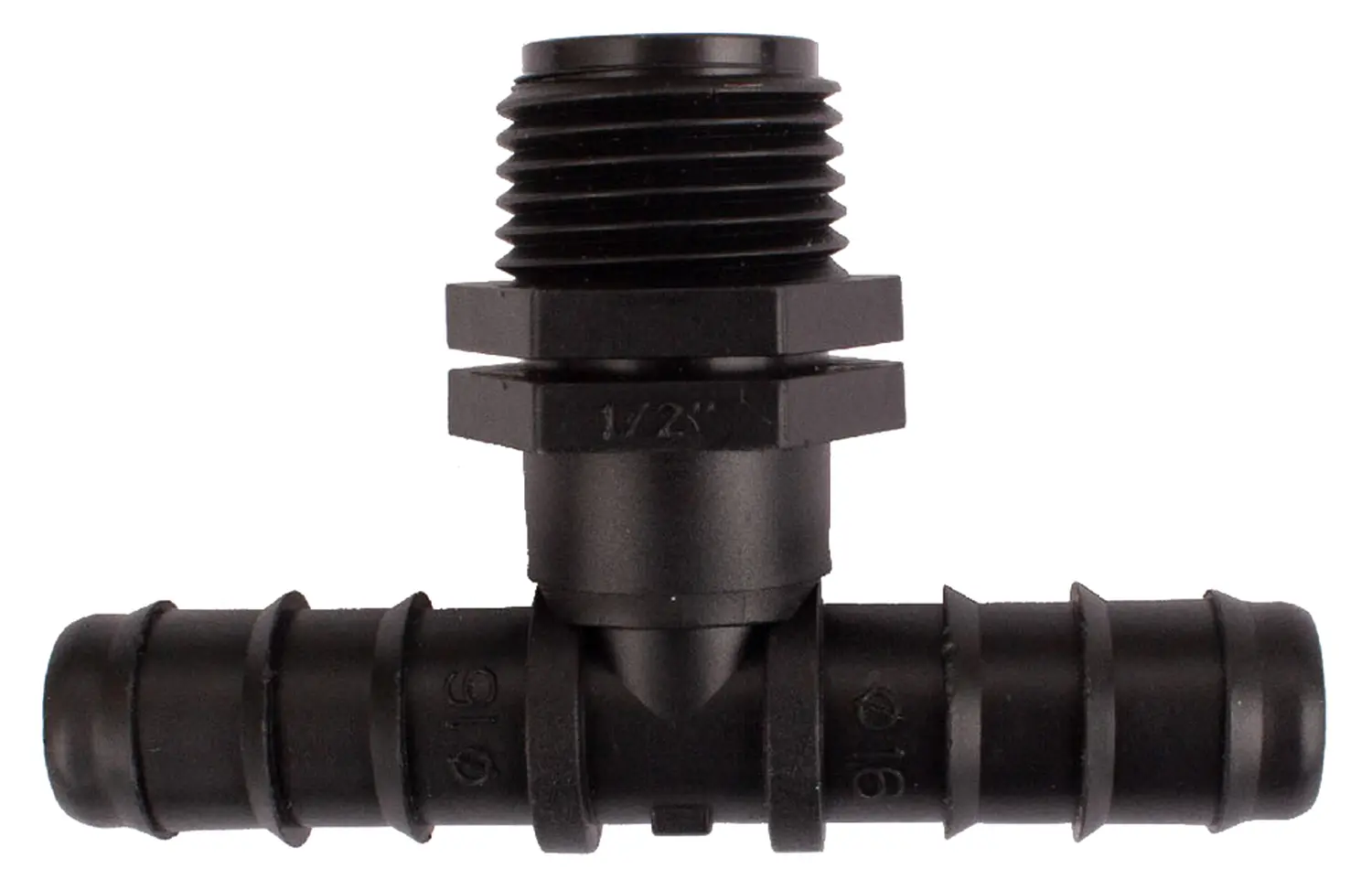 AQUAREL, Деталь №7, Тройник для трубы ПНД 16 мм с наруж резьбой 1/2`, шт