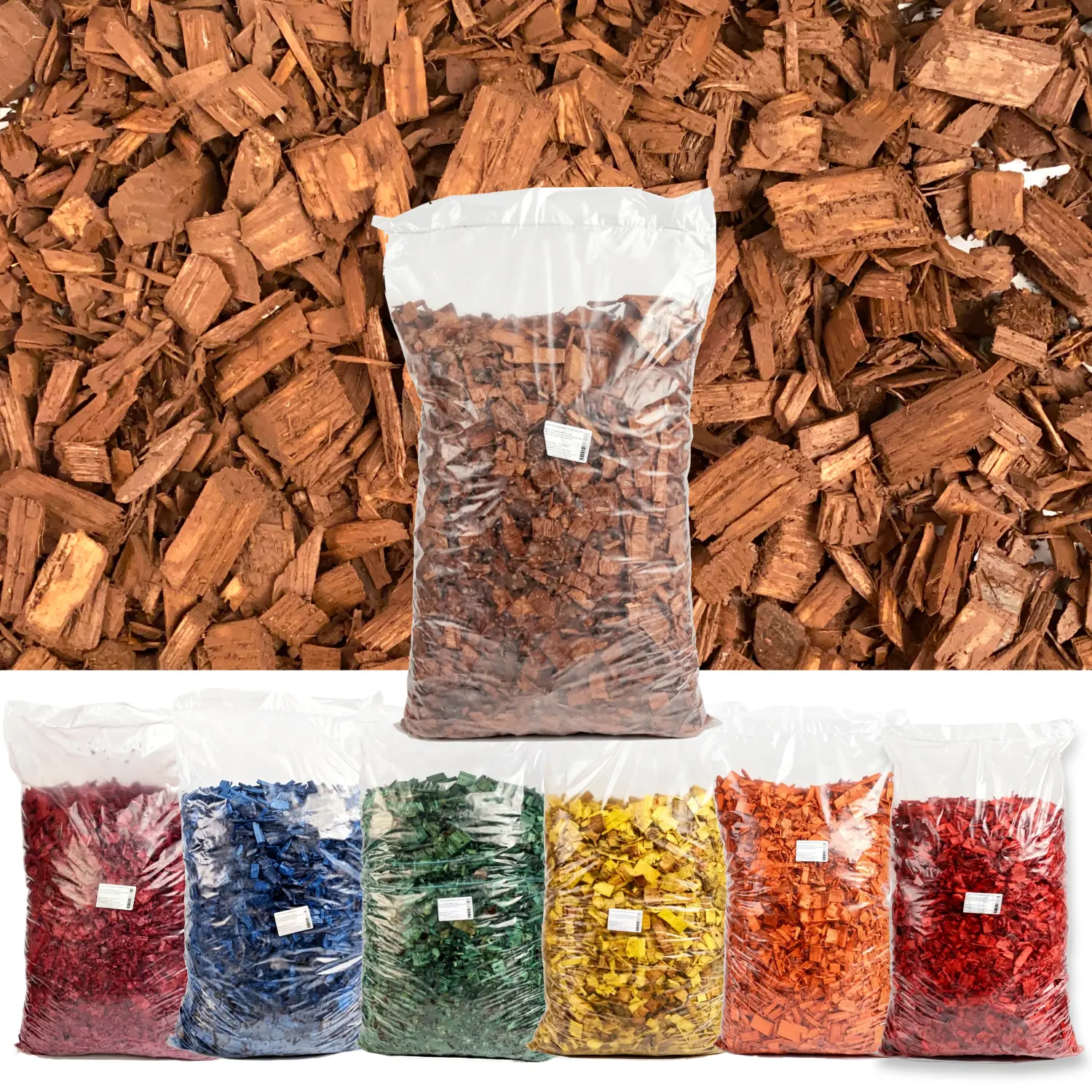 Щепа декоративная, коричневая, 60 л