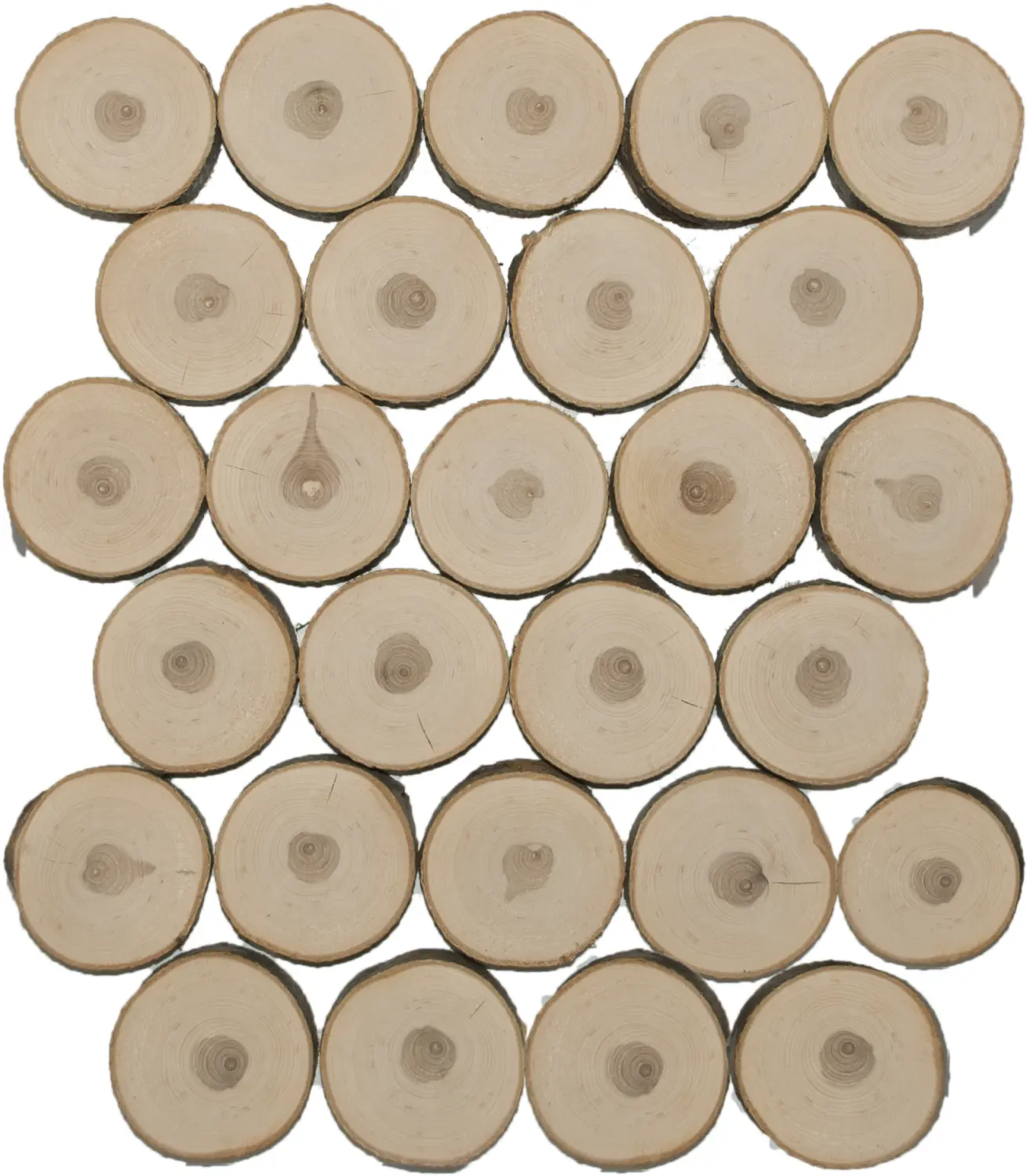 Спилы поквадратно рябина шлифовка С корой, (Ø 2-15см, h 1,5-2см), м.кв.