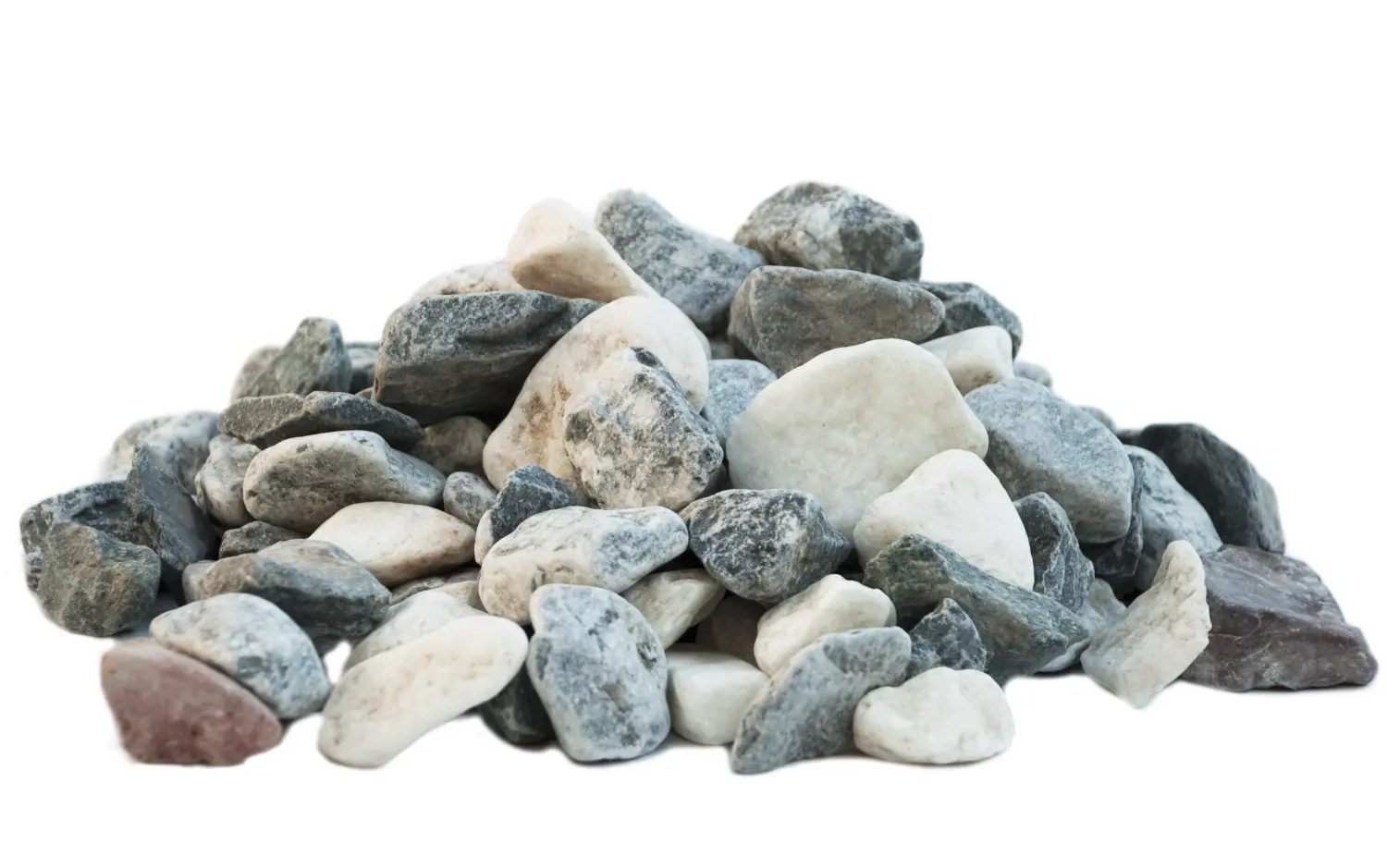 Мрамор микс бело-черный Галтованный, 20-40 мм, 10 кг