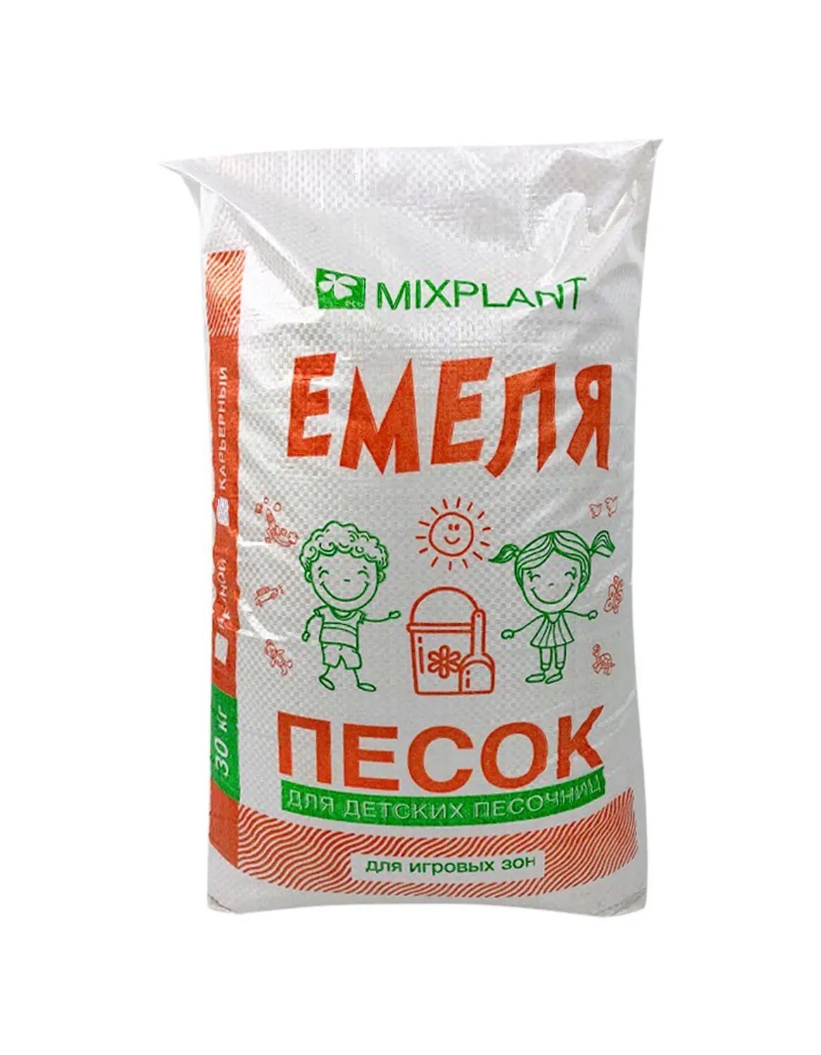 Песок для детских песочниц Емеля, белый (карьерный) прокаленный, 30 кг