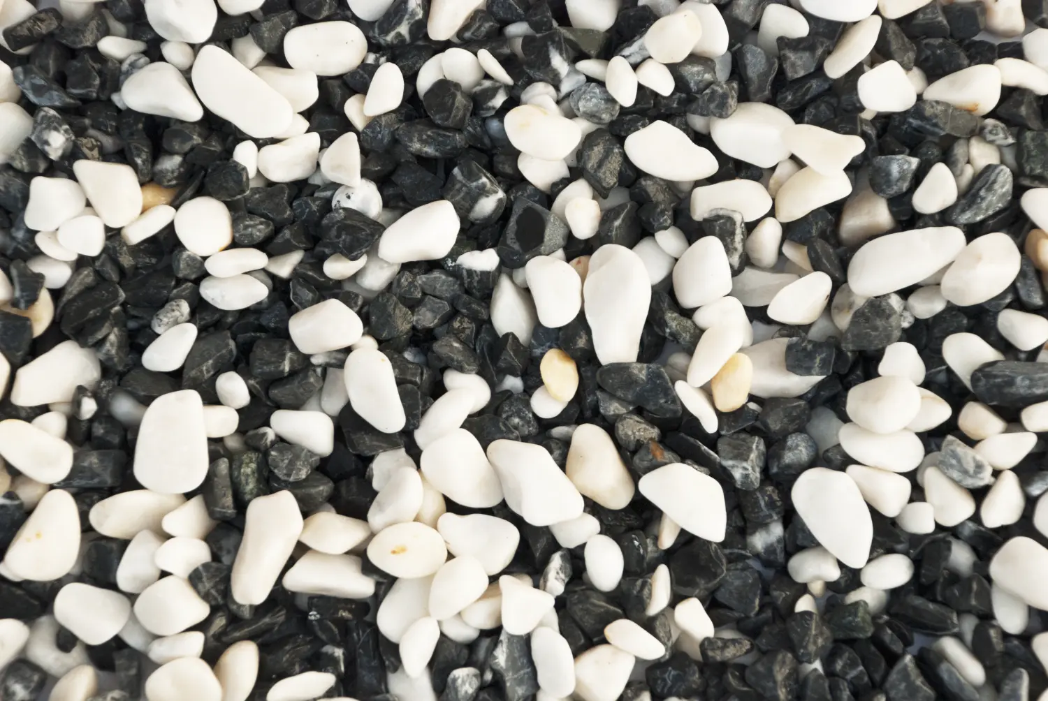 Мрамор микс бело-черный Галтованный, 10-20 мм, 10 кг