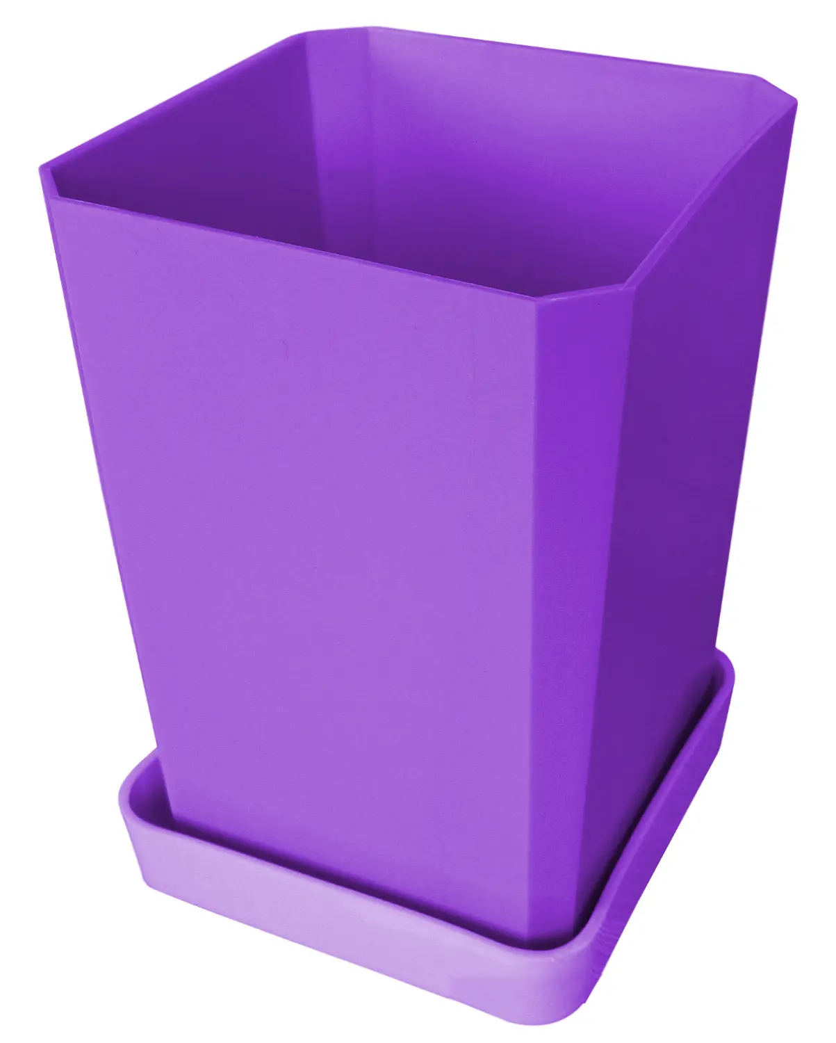 Горшочек пластиковый для рассады (горшок, дно, поддон), фиолетовый, 0,75 л, шт