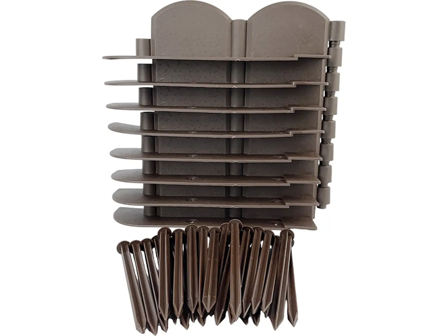 Бордюр декоративный Волна, коричневый, (8 модулей * 32 см + 25 шт креплений), 0,09 x 2,56 м, уп