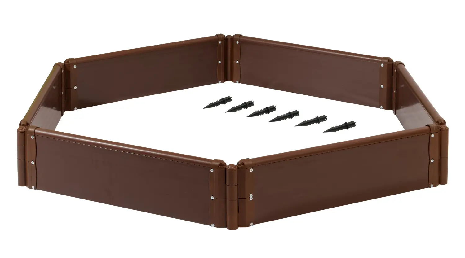 Клумба-конструктор из ПВХ, коричневый, (h 0,22 м, 3 панели * 0.9 м), уп