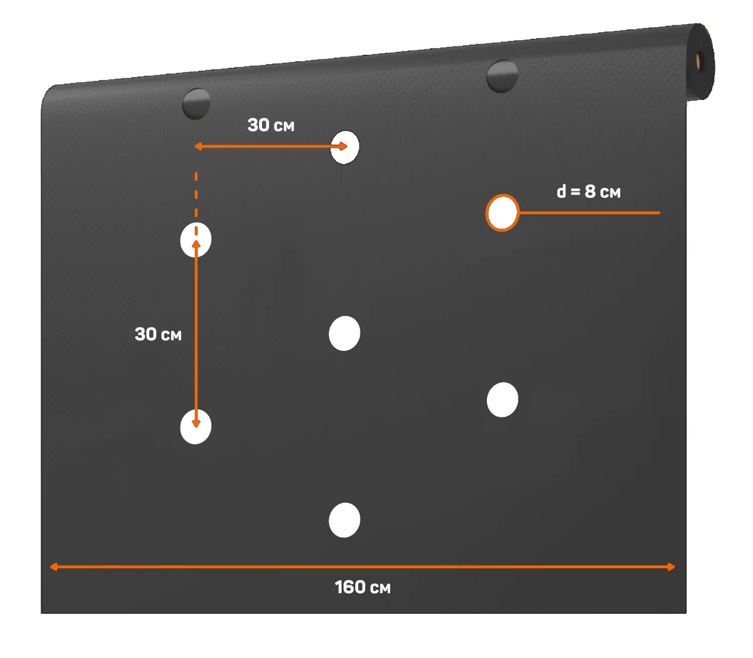 Агротекс перфорированный Черный 60, 1,6*10 м, уп