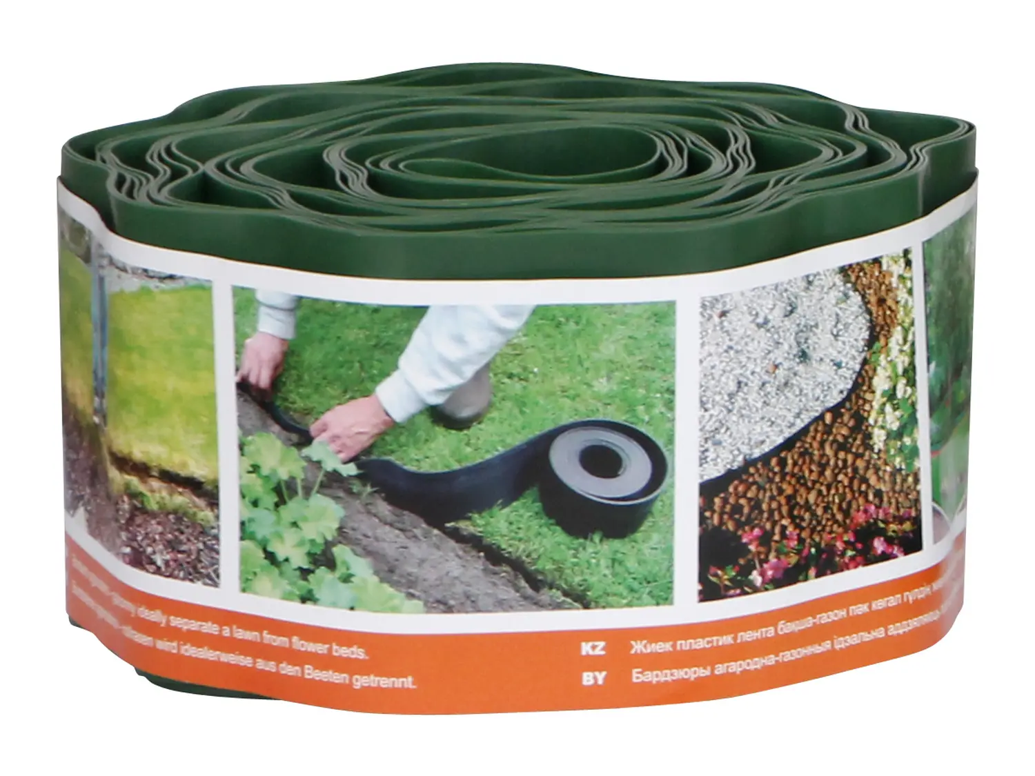 Бордюр декоративный Гофра, хаки(зеленый), 0,10 x 9 м, рул 