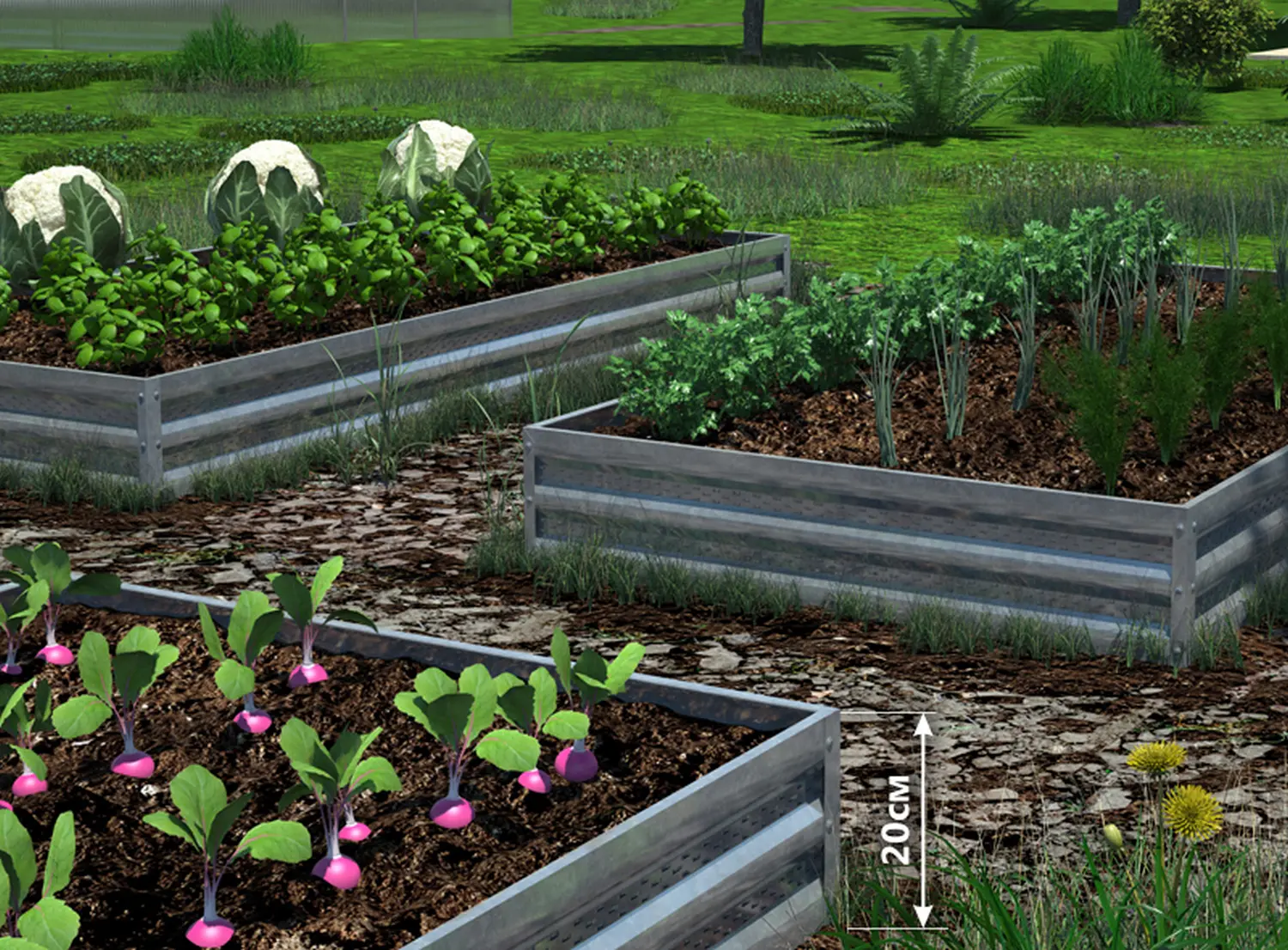 Грядка Perfo металл, 0,2 * 2,0 * 0,5 м, уп 