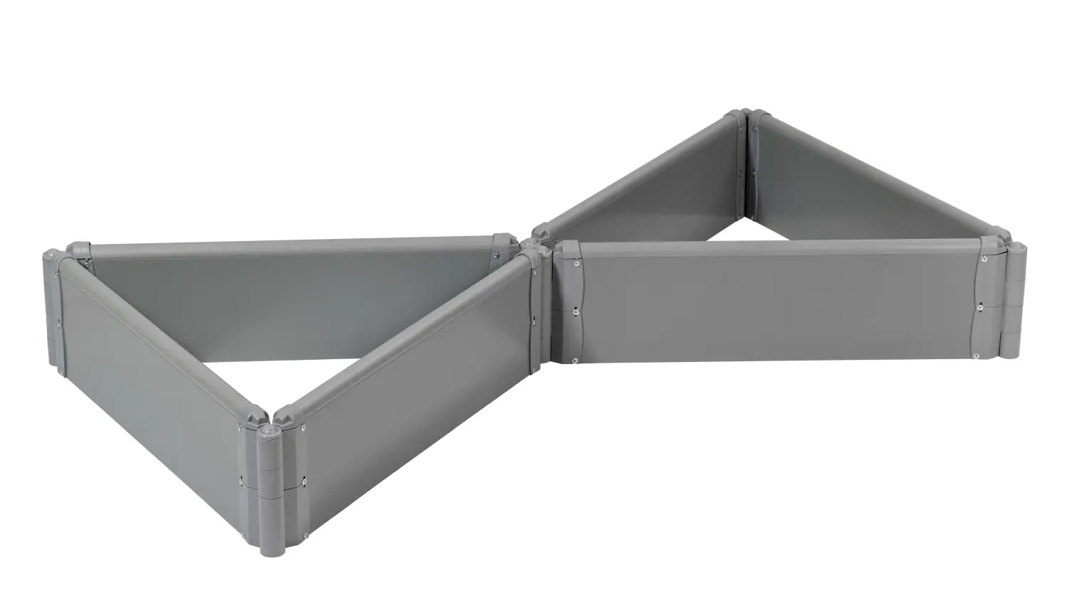 Клумба-конструктор из ПВХ, серый, (h 0,22 м, 3 панели * 0.9 м), уп