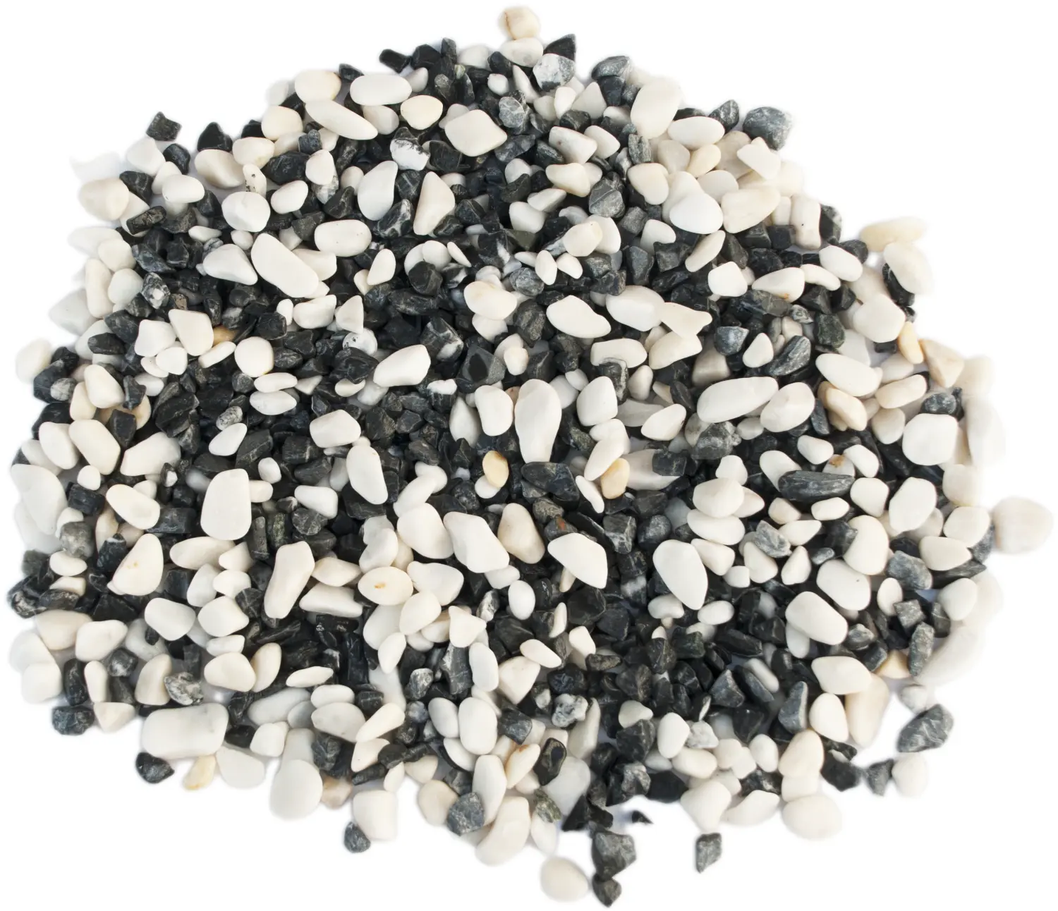 Мрамор микс бело-черный Галтованный, 10-20 мм, 10 кг