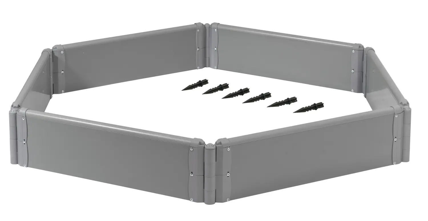 Клумба-конструктор из ПВХ, серый, (h 0,22 м, 3 панели * 0.9 м), уп