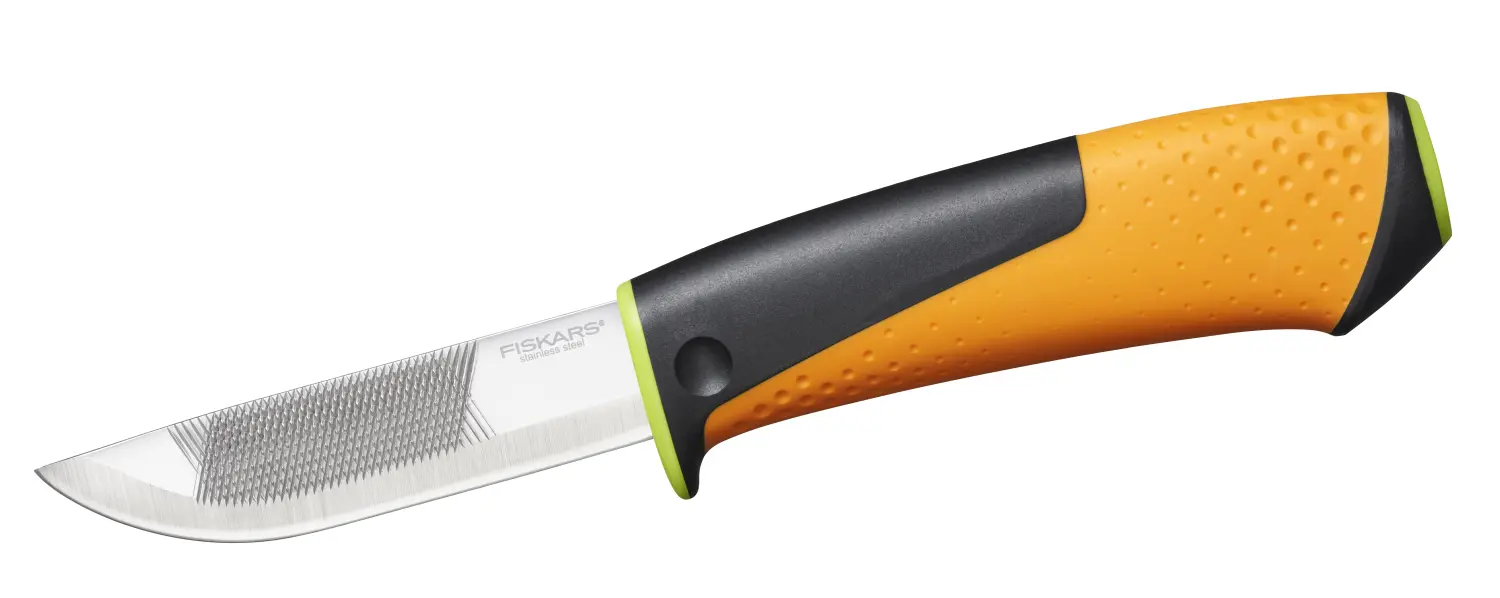 Fiskars, Нож для тяжелых работ с точилкой, арт 1023619
