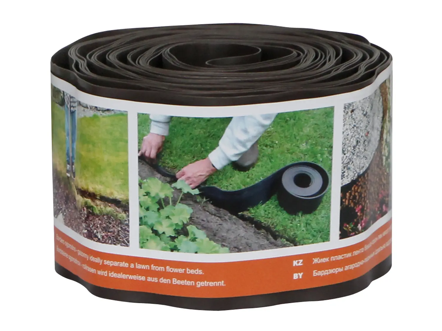 Бордюр декоративный Гофра, коричневый, 0,10 x 9 м , рул 