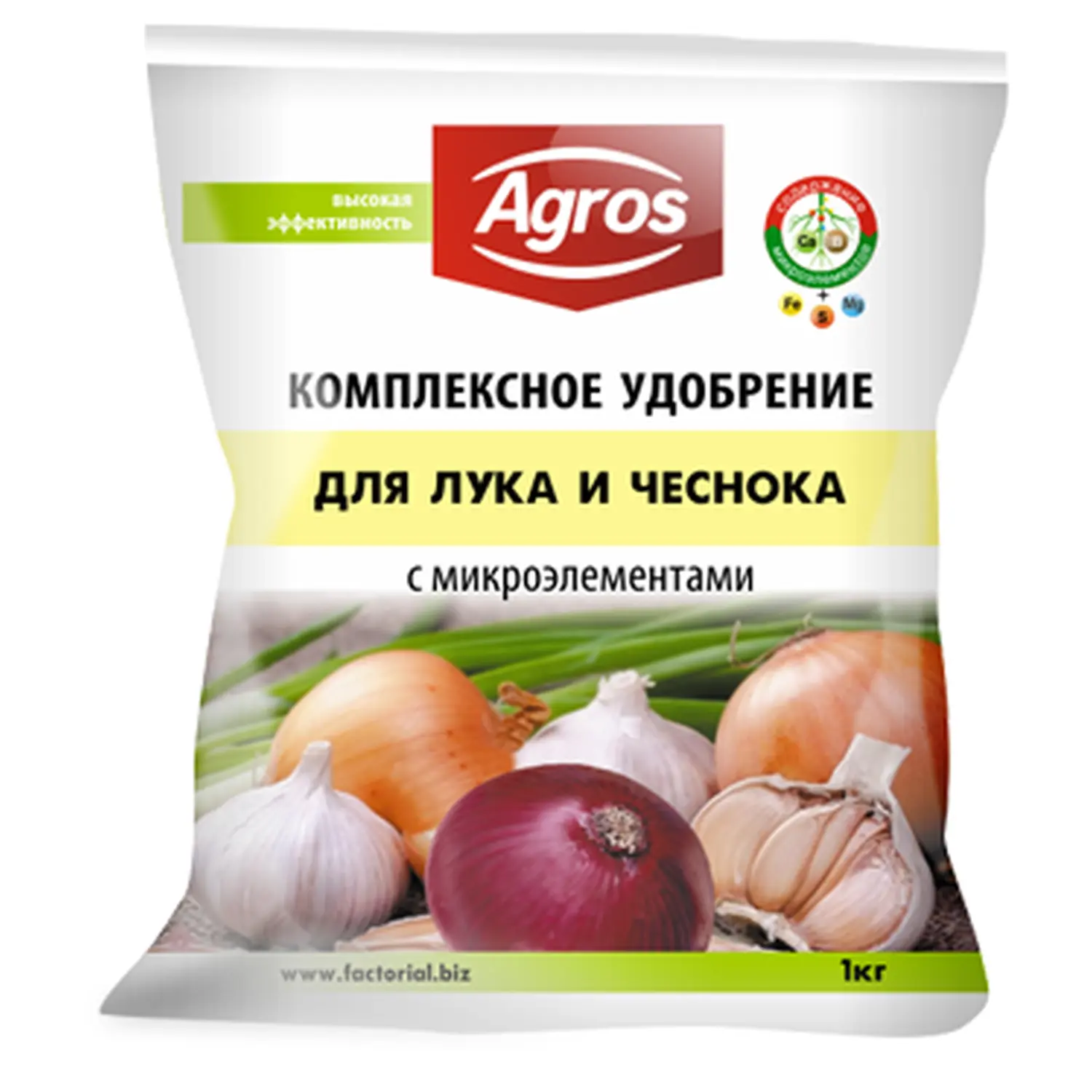 Факториал. Комплексное удобрение для лука и чеснока с микроэлементами, 1 кг