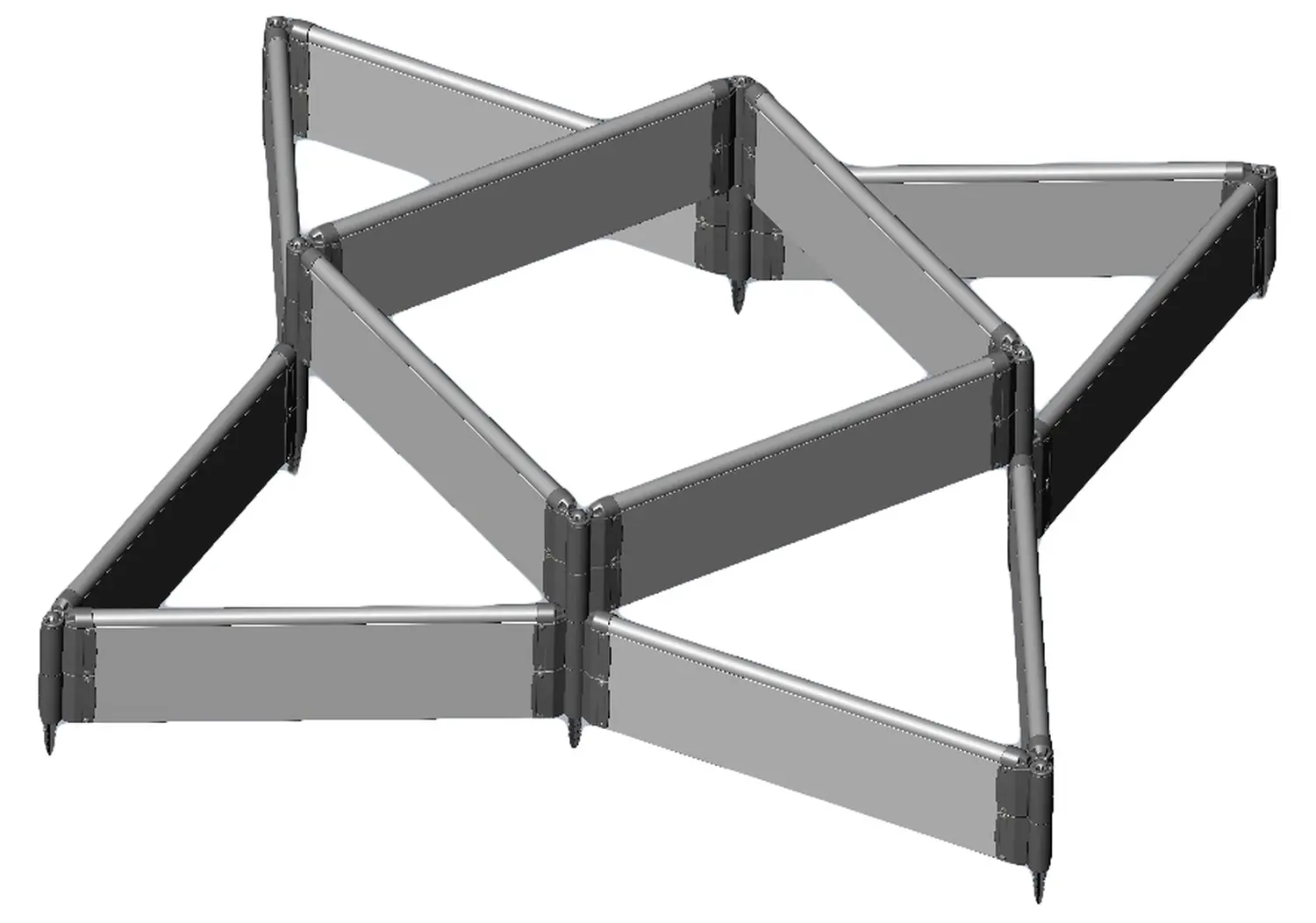 Клумба-конструктор из ПВХ, серый, (h 0,22 м, 3 панели * 0.9 м), уп