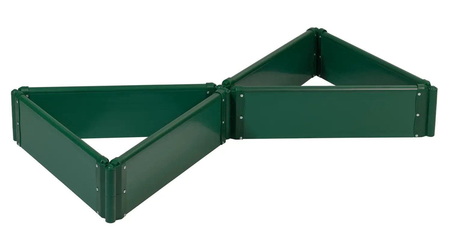 Клумба-конструктор из ПВХ, зеленый, (h 0,22 м, 3 панели * 0.6 м), уп