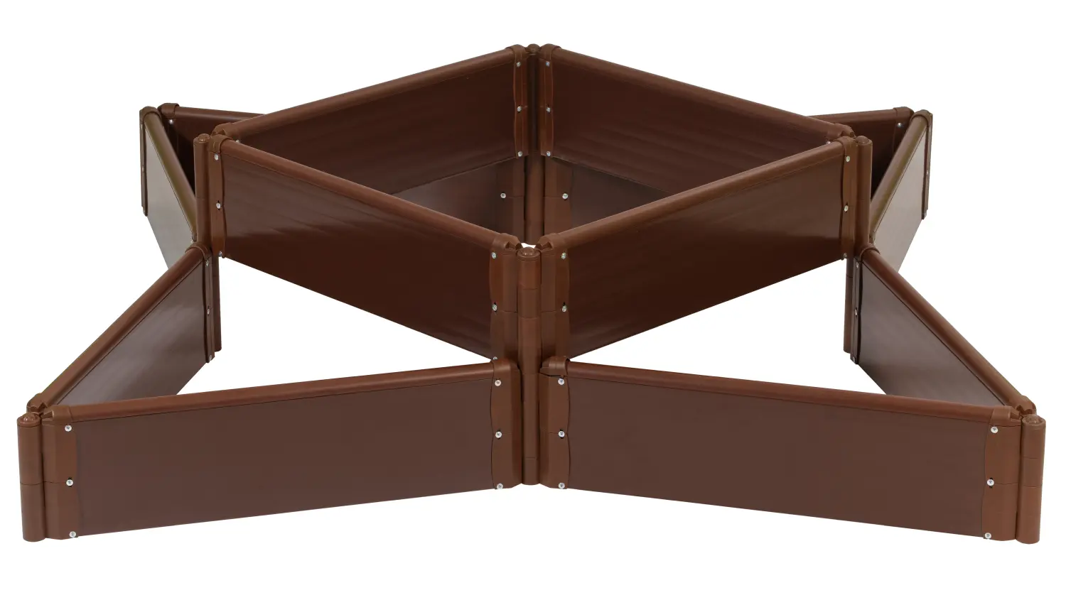 Клумба-конструктор из ПВХ, коричневый, (h 0,22 м, 3 панели * 0.9 м), уп