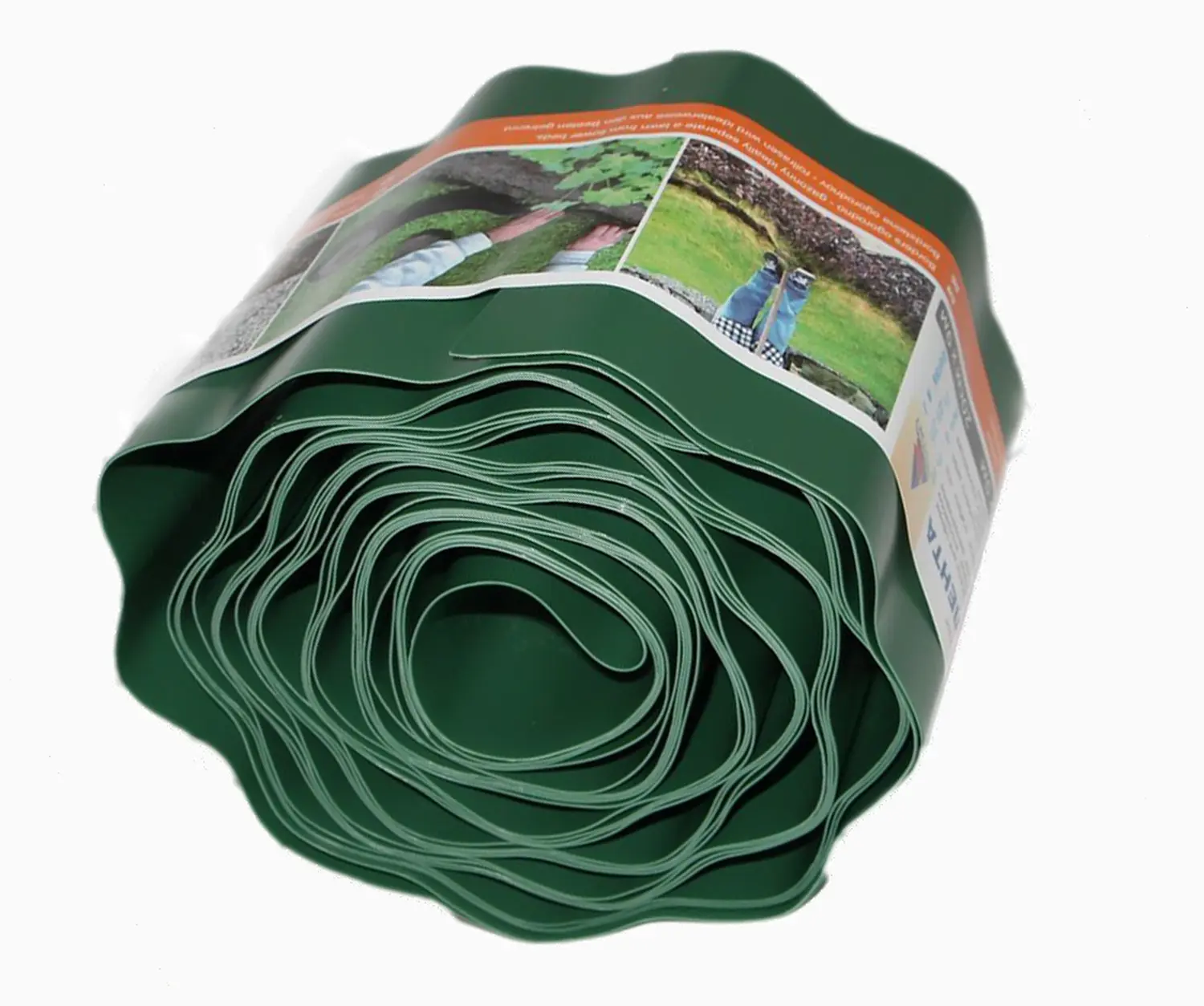 Бордюр декоративный Гофра, хаки(зеленый), 0,10 x 9 м, рул 