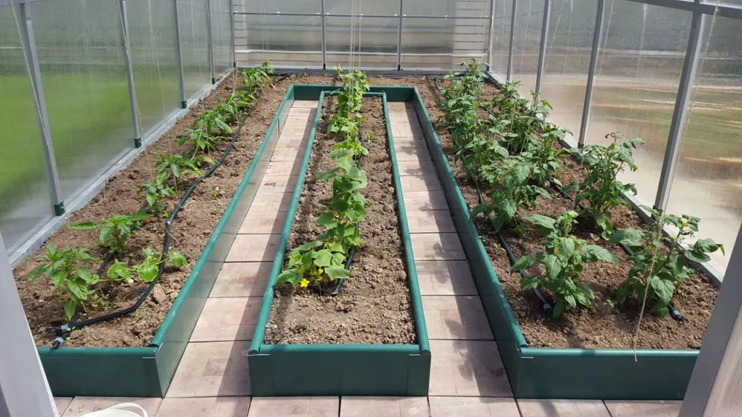 Добор для грядки из ПВХ, зеленый, (h 0,22 м, 2 борта * 1,0 м), уп