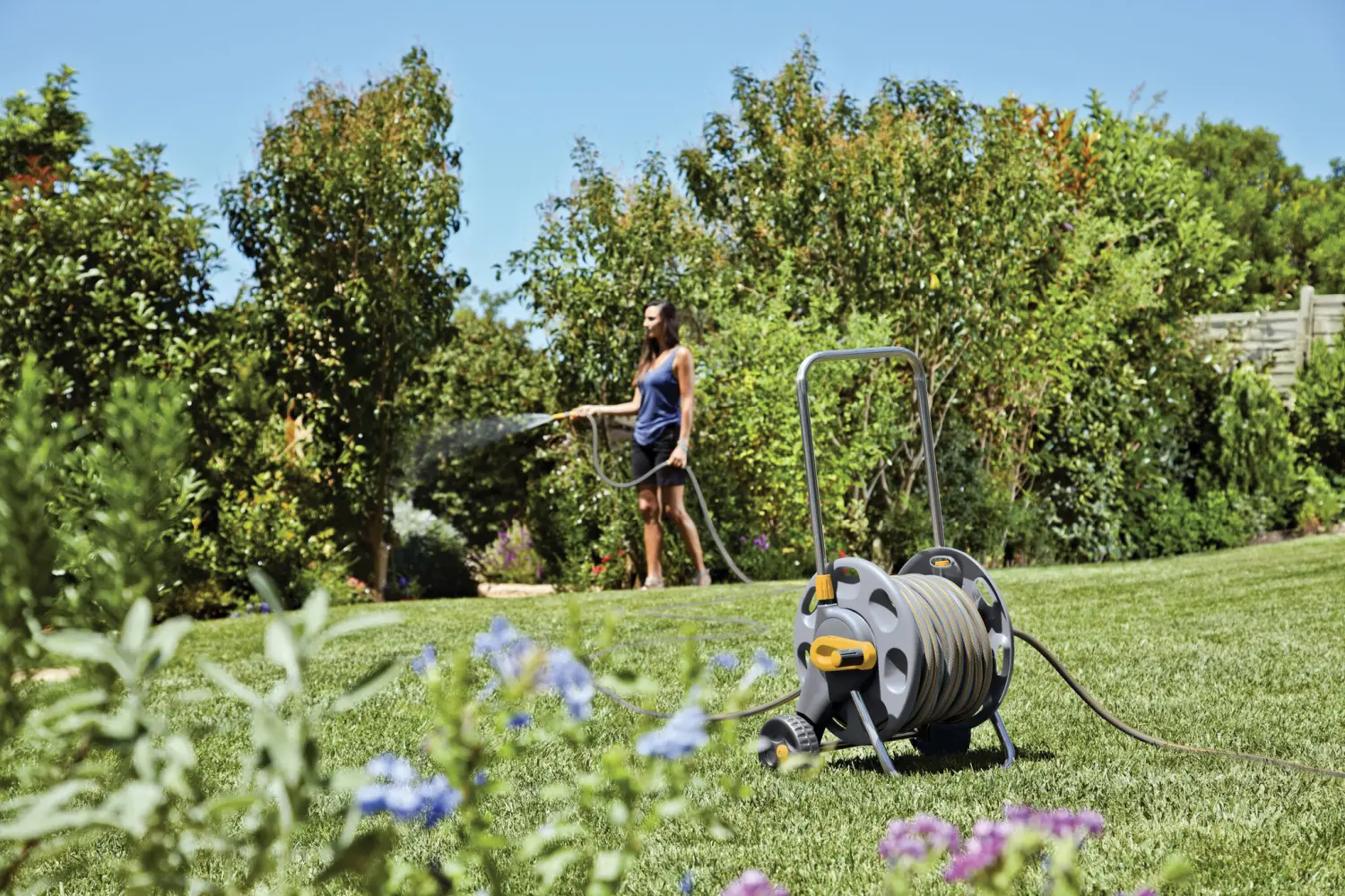 Hozelock 2398 Тележка для шланга длиной 60 м (Без шланга, 2 коннектора), шт