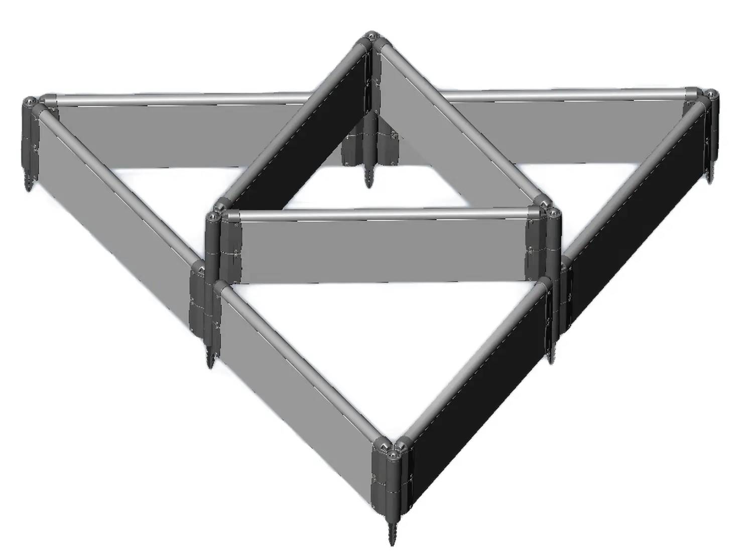 Клумба-конструктор из ПВХ, серый, (h 0,22 м, 3 панели * 0.9 м), уп