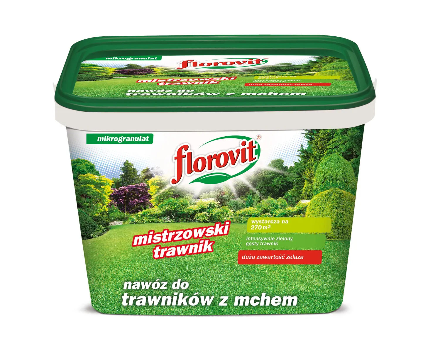 Florovit гранулированный для газонов с большим содержанием железа, ведро 8 кг