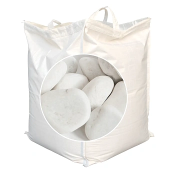 Мрамор белый Галтованный,  60-90 мм, 1000 кг, биг-бэг