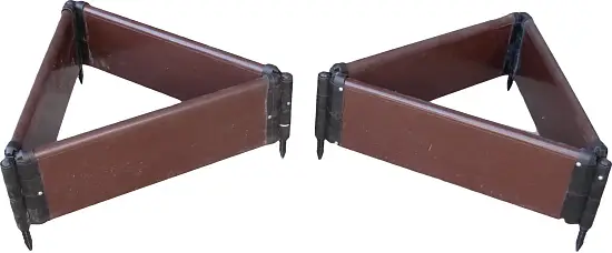 Клумба-конструктор из ПВХ, коричневый, (h 0,22 м, 3 панели * 0.6 м), уп