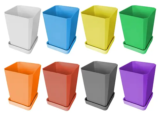 Горшочек пластиковый для рассады (горшок, дно, поддон), серый, 0,75 л, шт