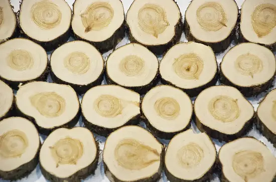 Спилы поквадратно можжевельник шлифовка С корой (Ø 2-15см, h 1,5-2 см), м.кв.