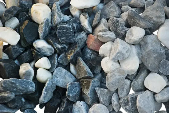 Мрамор микс бело-черный Галтованный, 20-40 мм, 10 кг