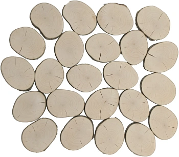 Спилы поквадратно орешник шлифовка С корой, (Ø 2-15см, h 1,5-2см), м.кв.