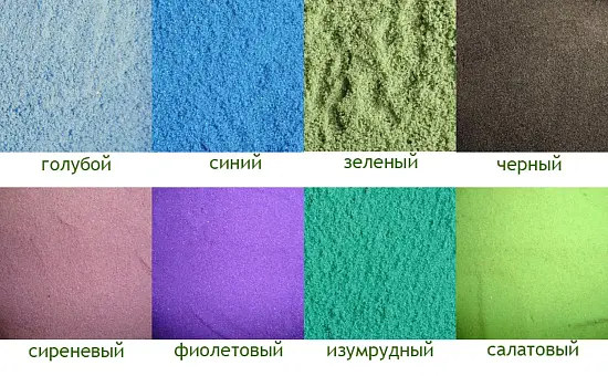 Песок цветной - Синий,  2 кг