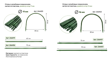Опора с резьбовым соединением U-образная , металл в пластике, размер 33х40 см, Ø11 мм, шт