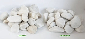 Мрамор белый Галтованный,  40-70 мм, 10 кг